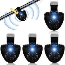 Fishing Bite Alarm 4 Pieces, Electronic Bite Alarm Fishing, Swinger Bite Alarm with LED Luminous Indicator, Sensitive Vibration on the Rod, Fishing Buzzer Equipment by Fischer Fishing Device
