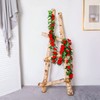 Luyue 2Pack-15ft Fake Red Rose Vine Christmas Garland Artificial Flower