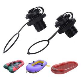 Inflatable Boat Air Valve, 2Pcs Spiral Air Plugs One Way Inflation Valve Replacement Screw Rubber Dinghy Kayak Raft Plug for Pool Boat Airbeds