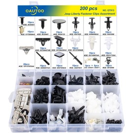 OAUTOO 200pcs for Jeep Liberty KJ KK 2002-2012 Auto Body Interior and Exterior Retainer Fastener Clip Assortment
