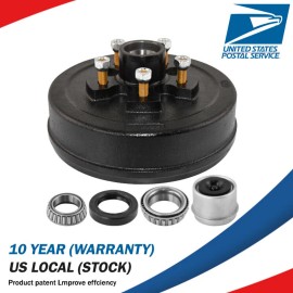 TurboTune Parts 10" X 2-1/4" Trailer Brake Drum Kit 5 on 4.5" Bolt for Dexter RVs 3500 lb. Axle