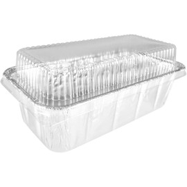 Handi-Foil 2 lb. Aluminum Foil Loaf Bread Pan Tin w/Dome Lid Heavy Duty Hfa #316 (pack of 25)