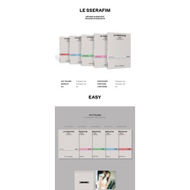 KPOP LE SSERAFIM Easy 3rd Mini Album Compact Random Version CD+16p Booklet+1p PhotoCard+1p PostCard+1ea Lyric Paper+Tracking Sealed LSFM
