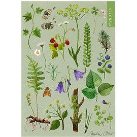 myNOTES Papeterie: Notizheft Naturschätze: Wald & Wiesenblumen | Heft liniert A5, blumiges Design, für Notizen und gute Ideen unterwegs