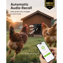 LARKBIRD Automatic Chicken Coop Door with Audio Recall Function, Solar Chicken Coop Door with Timer & Light Sensor, App Control Chicken Door with Anti-Pinch System (Gray)