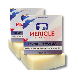 Mericle Soap Co. Black Raspberry Vanilla Organic 5oz Body Bar | 100% Natural | Made in the USA | Veteran Owned | No Chemicals or Preservatives | Cold Process Technoloy - 2 Pack