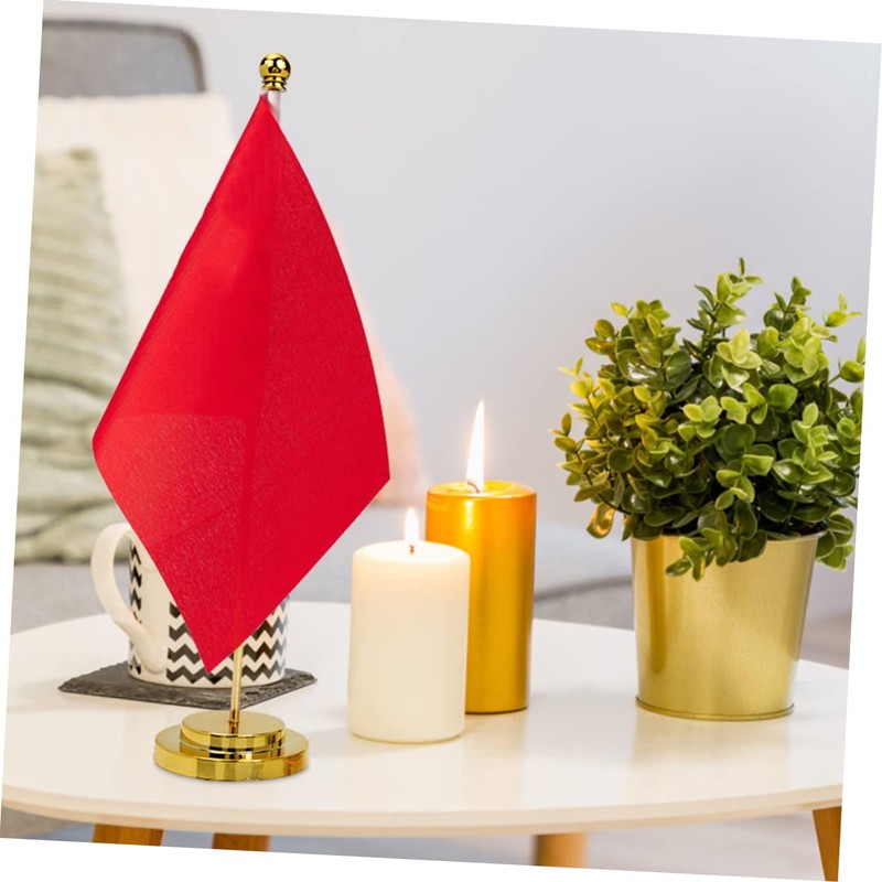 Levemolo Sturdy Metal Plastic Desk Flag Pole Holder Office Decor