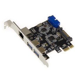 KALEA-INFORMATIQUE KALEA-INFORMATIQUE PCIe zu LAN GIGABIT Controller-Karte und USB 3.0 (2 Externe Ports und 2 interne Ports auf 19-poligem USB3-Stecker).