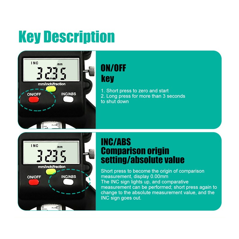 0‑80mm Professional Electronic Digital Depth Gauge DIY Woodworking Ruler Height