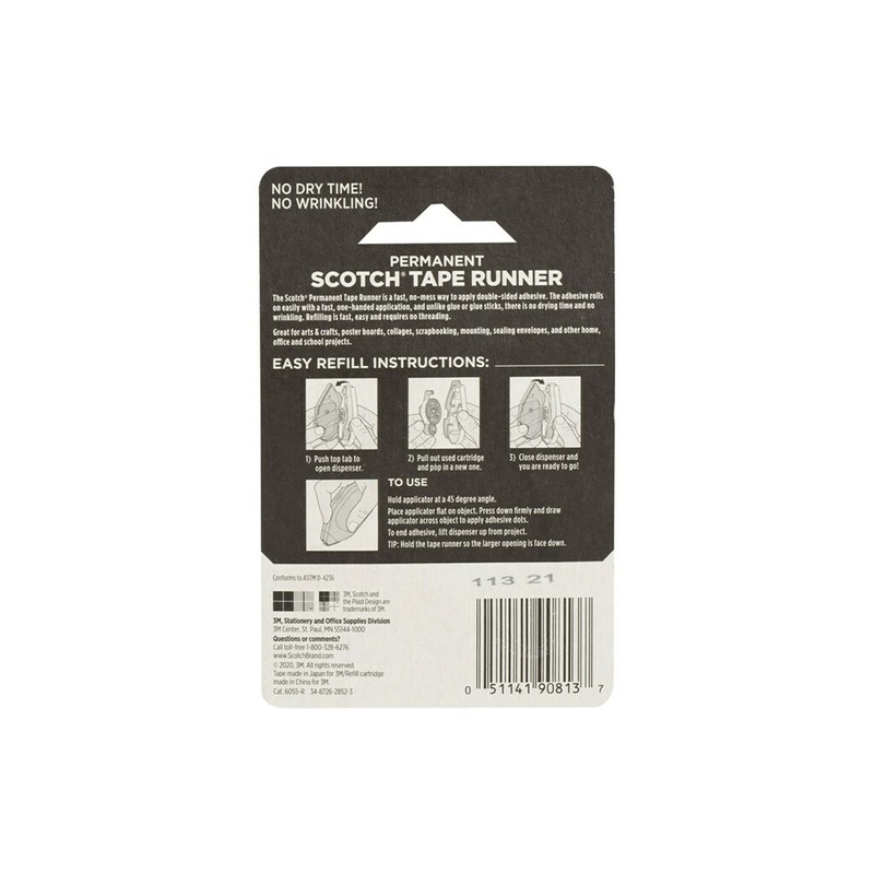 Scotch Adhesive Dot Roller Refill, 0.31 x 49 Feet (6055-R)