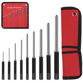 MISIQIMA Pack of 9 Pin Punches with Nylon Storage Bag, Punch Tool 1.5 mm - 8 mm, Suitable for Watch Repair, Leather, Jewellery, Crafts