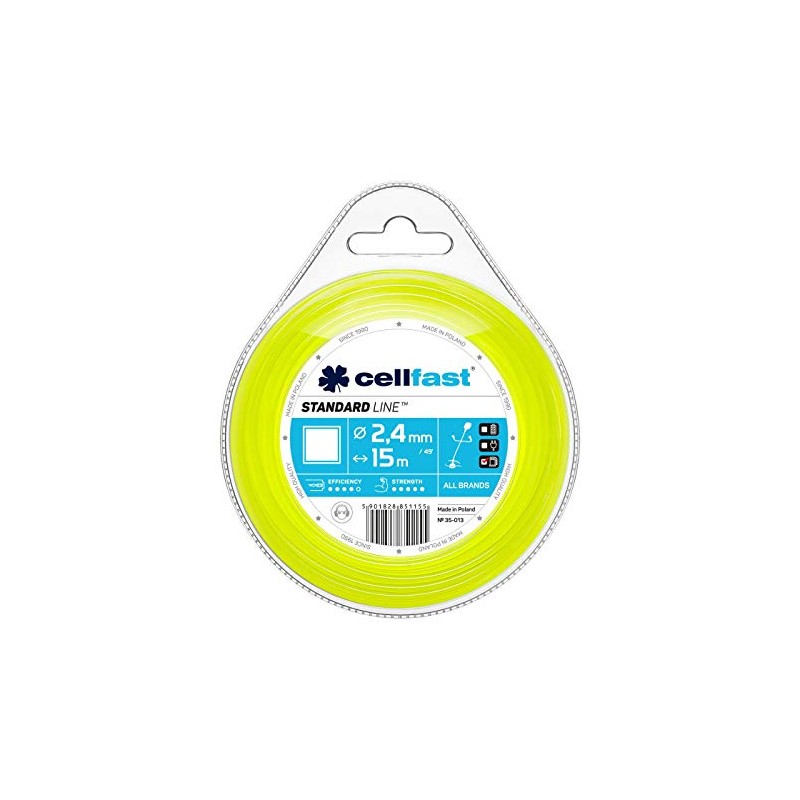 Cellfast Trimmer line Standard – Square, 2.4mm x 15m, 35-013