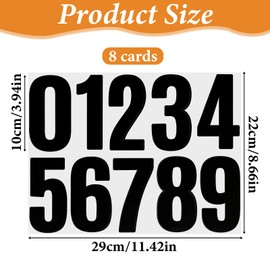 8 Sheets Black Mailbox Number Sticker for Outside, 4 Inch Self-Adhesive House Number Stickers 0-9, Large Numbers Stickers, Signs, Door, Cars, Trucks, Home, Business, Address Numbers