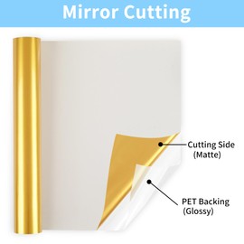 Lya Vinyl Heat Transfer Vinyl, 12" x 6FT(30.5cm x 183cm) Dazzling Gold Iron on Vinyl for Cricut, Silhouette Cameo, HTV Vinyl for Cloths, Hats, Fabric(Dazzling Gold)