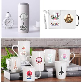 50 Pcs Paris Stickers for Kids Teens Adults Boys Girls Gift,Stickers Pack for Laptop,Skateboard,Luggage,Car,Bike, Cup,Computer,Water Bottle Decor,Eiffel Towel Vinyl Waterproof Sticker Decal