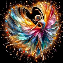 DAERLE Diamond Painting Pictures for Adults Fantasy Ballet Girls, 5D Diamond Painting Fantasy Angel, DIY Rhinestone Pictures Diamond Art Kits, Diamond Painting for Home Wall Decor 30 x 30 cm