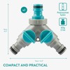 Navaris 2 x 2-way splitter with shut-off valve, double connection