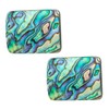 mookaitedecor Abalone Shell Crystal Stone Drawer Knobs with Screws Set