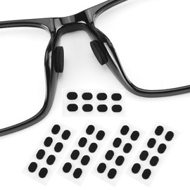 20 Pairs Eyeglass Nose Pads, Soft Foam Nose Pads, Self-Adhesive Anti-Slip Soft Foam Glasses Nose Pads Mini Ellipse for Eyewear Glasses Sunglasses (Black/1.5mm)