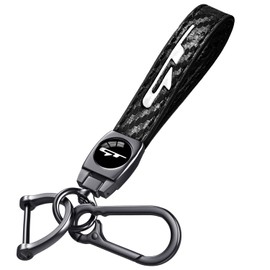 Annloysky Black Carbon Fiber Leather Metal Car Keychain Keyring Compatible with Kia K3 Forte Cerato 2021-2024 GT Cars Accessories