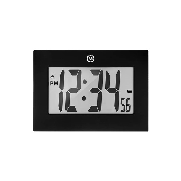 Marathon Large Digital Wall Clock | Large Digit Display with Alarm & Fold-Out Table Stand | Ideal Kitchen Wall Clock or as a Wall Clock for Bedroom