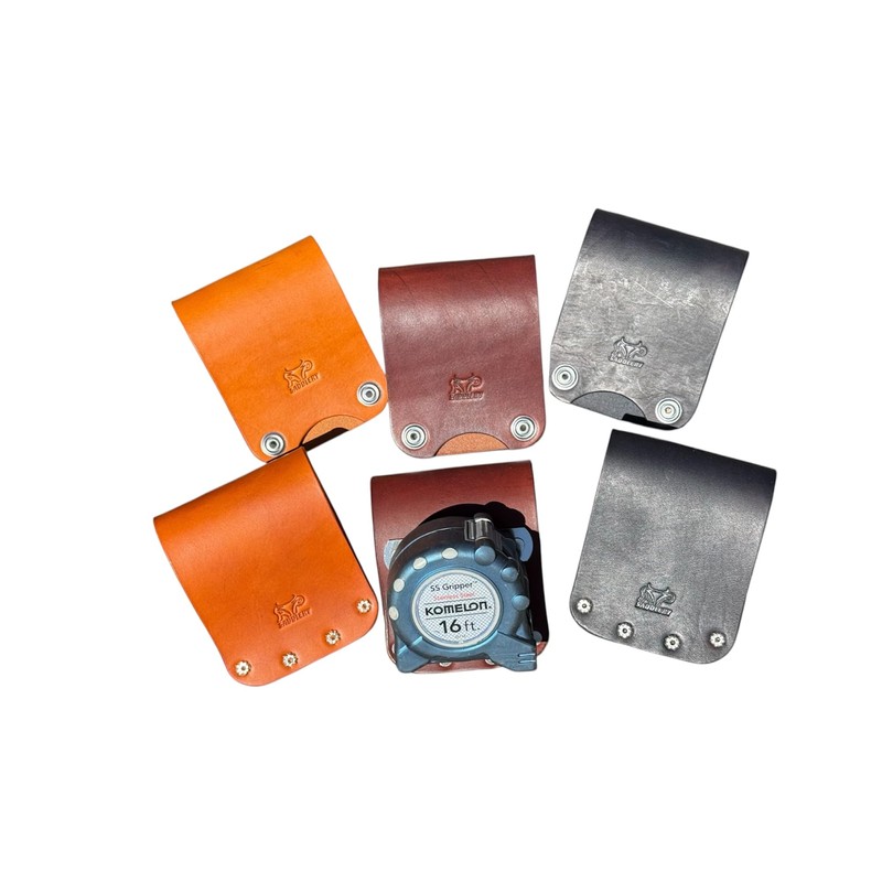 Low-Pro Leather Tape Measure Holder (3" Dark Brown)