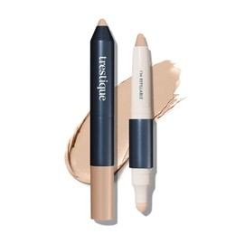 TRE'STIQUE- Lápiz corrector Trestique, corrector de maquillaje rellenable con esponja para difuminar incorporada, sostenible