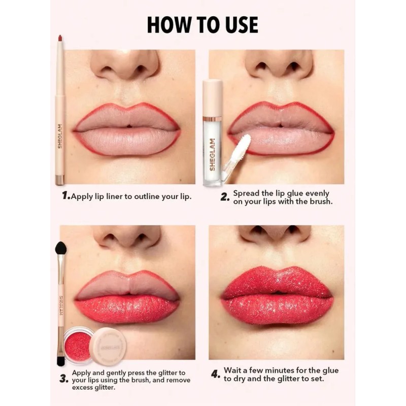 Sheglam Kit De Purpurina Lip Dazzler Con Glitter Duradero