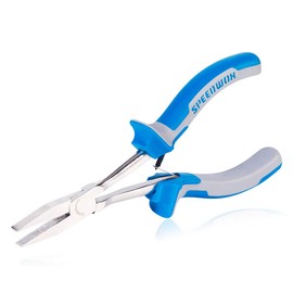 SPEEDWOX Long Reach Flat Nose Pliers 6 Inches Precision Duck Bill Fine Pliers for Hard to Reach Narrow Spaces Smooth Jaws High Leverage Reduce Efforts Non-Slip Handles Small Plier Thin Professional