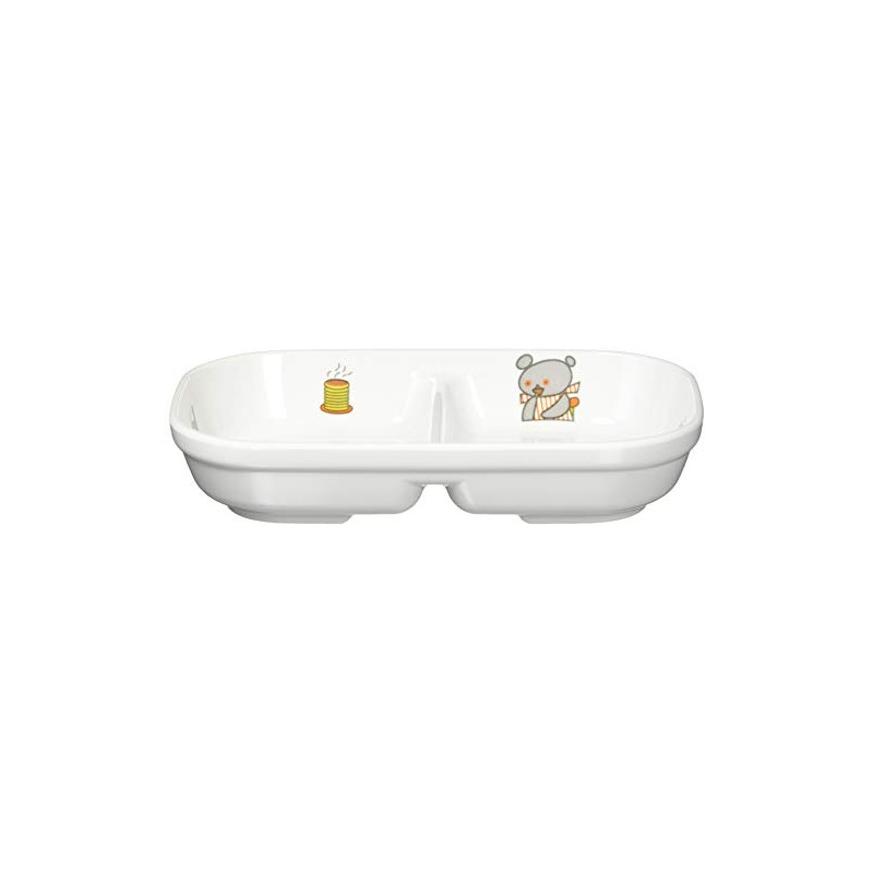 Maruki Koguma-chan Square Two Partition Plate, Small, J31 KO