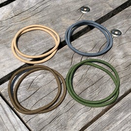 Craft Shop CLAN Japanese Hair Bands, Thinner, Set of 6, 0.1 inch (2.5 mm), No Knot, Available in Black or Brown or White, natural