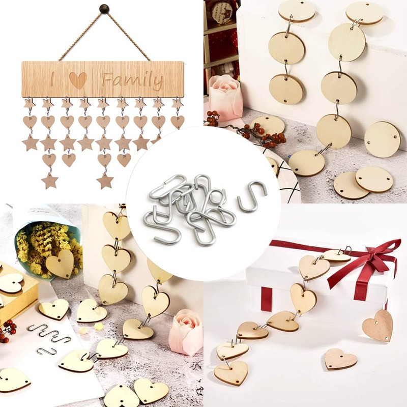 YFFSFDC 100 Pack S Shaped Hooks Mini Hooks Stainless Steel