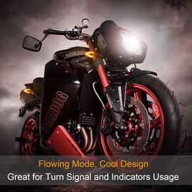 Kinstecks 4PCS Motorcycle Indicators Flowing Turn Signal Lights Motorbike Turning Indicators 12V 14 LEDs Bulbs for Motorcycle Motorbike Scooter Quad Cruiser Off Road