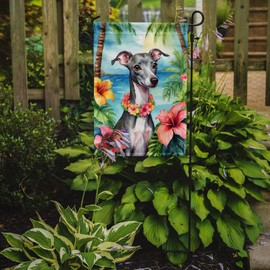 Caroline's Treasures DAC6455GF Italian Greyhound Luau Garden Flag Mailbox Flag Decorative Yard Flag Banner Outside Patio Artwork Yard Flower Beds, Garden Size, Multicolor