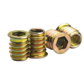 AcbbMNS 20Pcs M10 x 20mm Threaded Inserts Nuts Furniture Screw in Nut Wood Inserts Bolt Fastener Connector Hex Socket Drive for Wood Furniture Assortment (M10x20mm,20pcs)