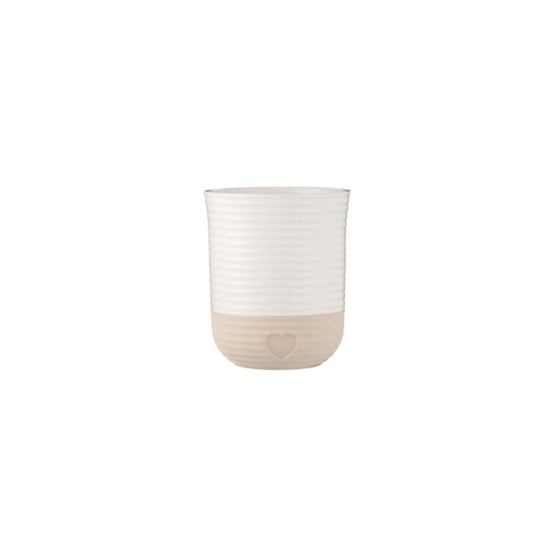 Mason Cash Rustic Charm Utensil Holder Stoneware with Debossed Heart