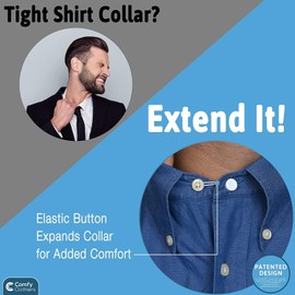 Elásticos prémium para camisa de vestido,extensores de cuello,Transparente Extensores de botones para camisas de vestir de hombre, Extensor de Botón de Cuello Elástico Ajustable Multifuncional