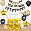 balloons 55 years birthday decorations man woman black gold 55
