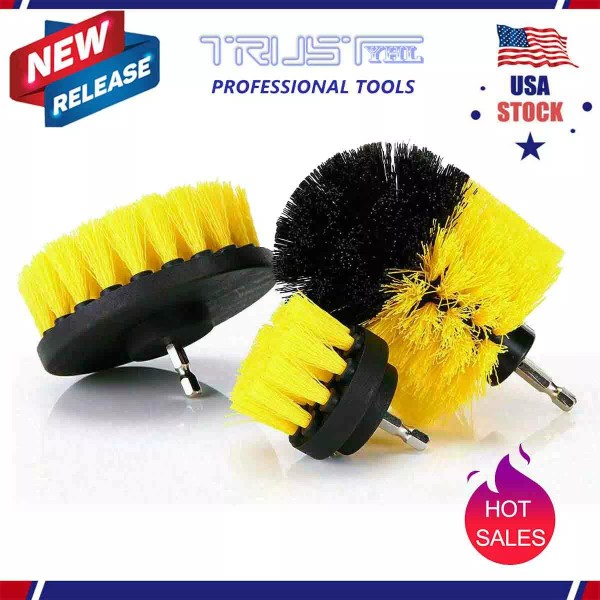 Unbranded 4"/2"/3.5" Carpet Mat Round Brush Drill Attachment Car Care