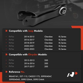 A-Premium Rear Forward Lower Control Arm, with Bushing, Compatible with Jeep KL Series Cherokee 2014-2023 & Chrysler 200 2015-2017