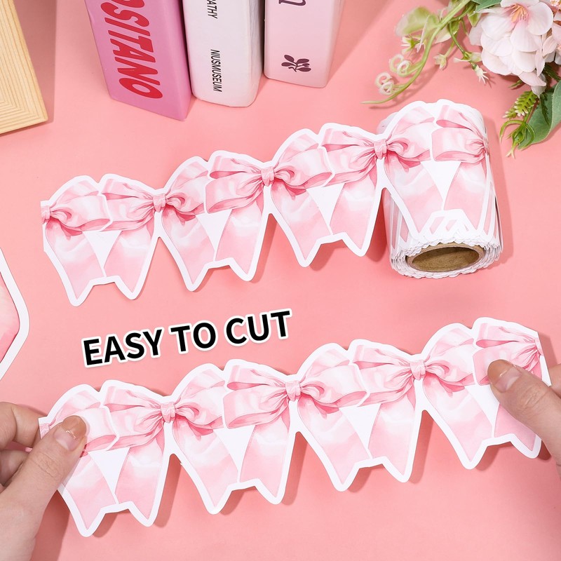 FYSUIMU 32.8 Ft Pink Bow Bulletin Board Border Coquette Bowknot