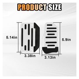 GLSOWEE 2PCS Non-Slip Car Pedal Covers, Automatic Transmission Gas Pedal Brake Pedal Cover, Aluminum Alloy Pedal Pads for Safe Driving, Car Replacement Accessories, Fit for Car SUV ATV (Silver)
