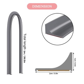 SIKAIQI Water Dam for Sink Shower Tub Threshold Water Barrier Collapsible Water Stopper Barrier Water-Blocking Splash Guard Suitable (New 0.47" H - Gray, 39 Inch)