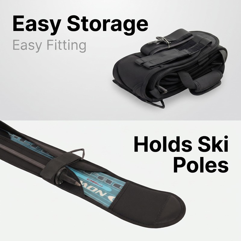 Ski Cover, 3MM Neoprene Ski Sleeve with Detachable Shoulder Strap,
