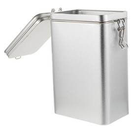 OKUMEYR Square Tinplate Coffee Storage Bucket with Lid Airtight Food Canister for Kitchen Pantry Metal Container for Coffee Beans Spices and Snacks