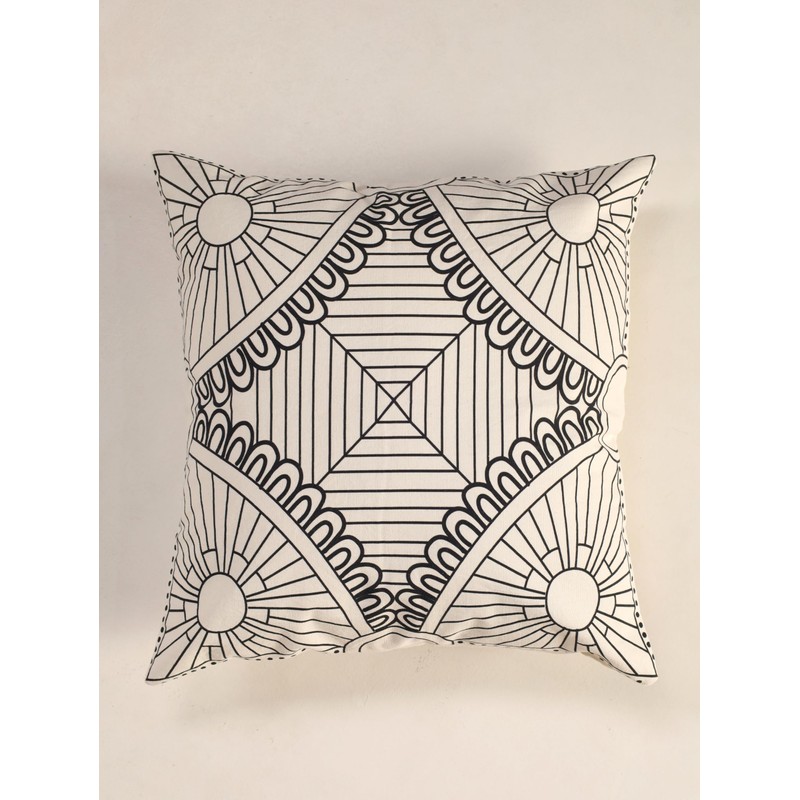 Glamm Texa Abstract decor Cushion Covers White And Gray 45cm