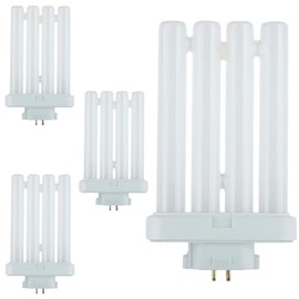 Diodesy- Pack of 4 FML27/30K/ FML Compact Fluorescent Light Bulbs, Quad Tube Plug-in Lamp, 27 Watt, 3000K Soft White, Reading Lamp Bulb with GX10Q 4-Pin Base, Desk Lamp Fluorescent Bulb, 1500 Lumens
