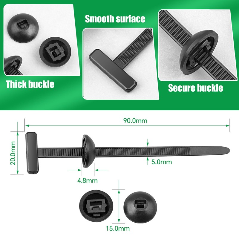150Pcs Nylon Universal Cable Tie Buckle for Car,Heavy Duty Plastic