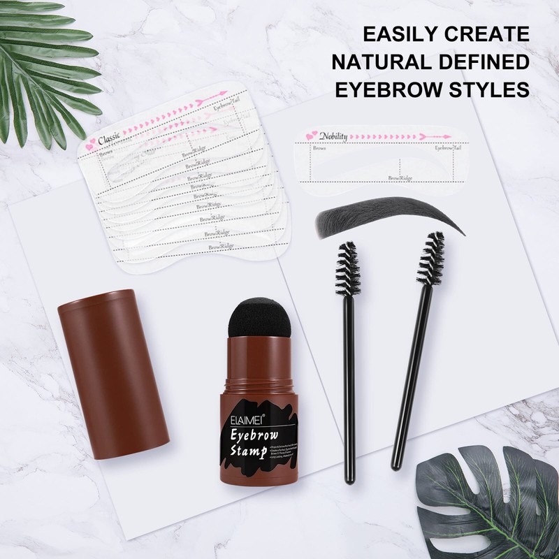 Waterproof Eyebrow Stamp, Reusable Makeup Brow Stamp, Brow Powder Stencils,