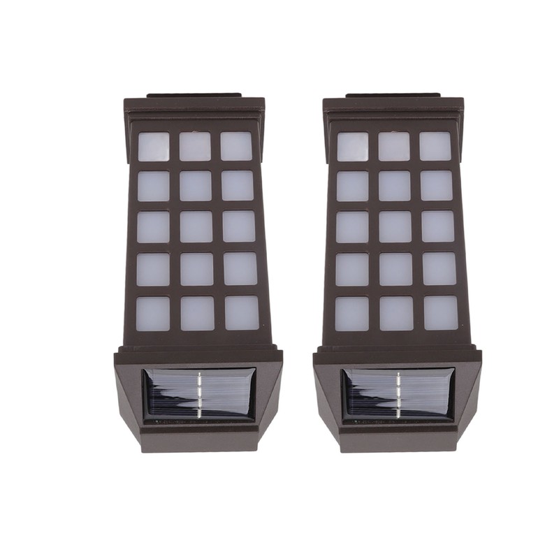 2 Sets Solar Wall Sconce LED White Light Intelligent Control